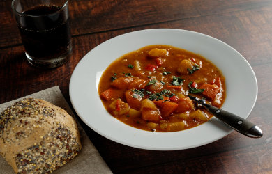 Vegetarisch gefällig? Gulasch mit Kürbis